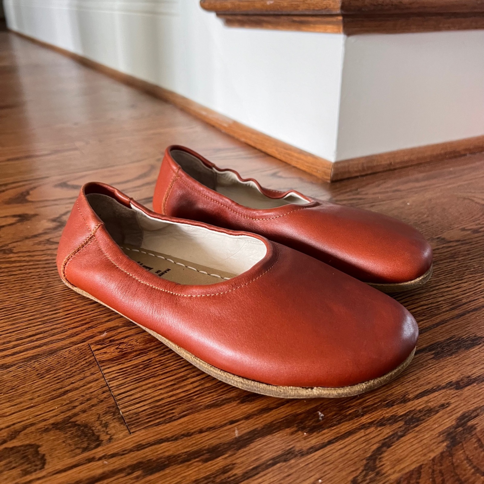 Earthing Harmony Barefoot Leather Ballet Flats Handcrafted Turkey Cognac Sz 40 — image 2 of 8